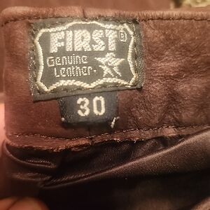 First Genuine Leather Brown Pants
